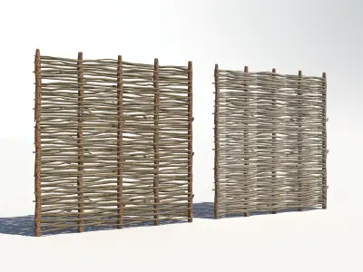 Wicker divider 2 LODs Low-poly 3D model