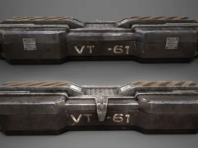 Sci-fi ammobox Low-poly 3D model