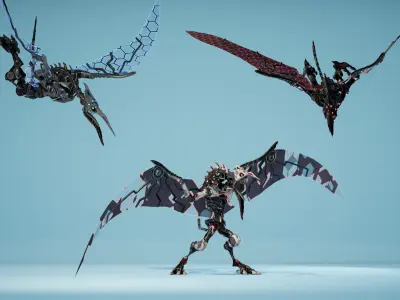 SciFi Beast04 Vulture Low-poly 3D model