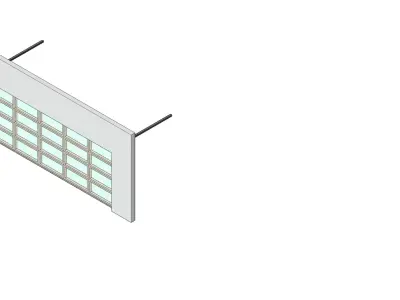 Glass Panel Garage Door 3D model