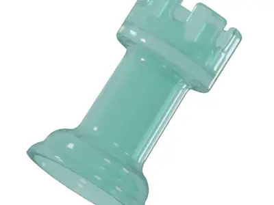 Transparent Chess Rook Piece 3D model