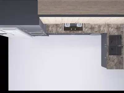 kitchen floor plan 3D model