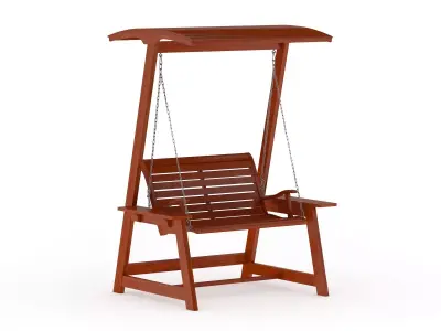 Wooden Swing Chair 003 3D model