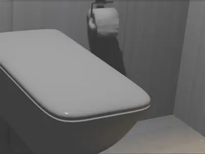 toitle bathroom with toilet and shower 3D model