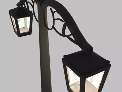 Old Street Lamp Low-poly 3D model