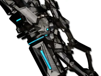 Plasma Laser Cannon Low-poly 3D model