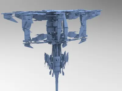 Alien Sci-fi base platforms 13  3D model