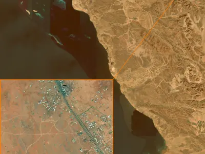 NEOM city topography Saudi Arabia - tile n27 e35 3D model
