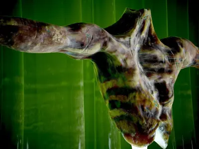 Zombie-Carcass body in with lights Low-poly 3D model