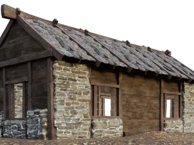 Medieval House 10 PBR 4K GameReady Low-poly 3D model