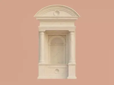Antique roman altar with carrara marble material S Low-poly 3D model