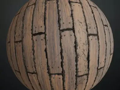 Medieval Reinforced Wood Panels PBR Seamless Texture