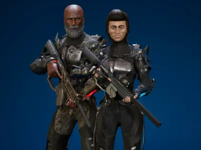 ExoSoldiers 01 Low-poly 3D model