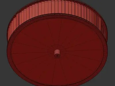 VENUS flush mount light fixture in brass and glass 3D model