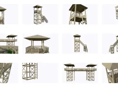 TOWERS COLLECTION-4 PIECE 3D Model Pack