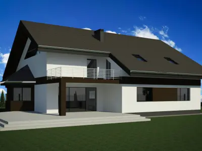 House at night 3D model purchase