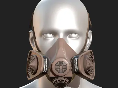 Gas mask protection isolated equipment armor scifi  Low-poly 3D model