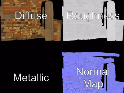 Rustic Brick Wall model pack Texture buy