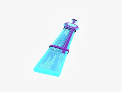 SciFi Sword A09 Purple Blue - Character Design Fashion Low-poly 3D model