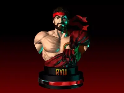 RYU BUST STREET FIGHTER 3D print model