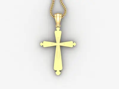 Light Gold 18K Cross Pendant 2CP049 3D print model