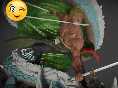 Roronoa zoro pirate one piece 3D print model