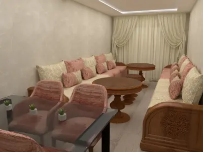 living room morocco sofa anad table  3D print model