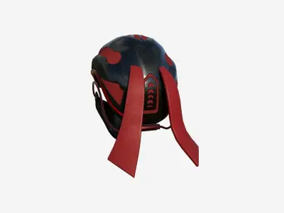 SciFi Ninja Mask A04 Red - Character Design Fashion Low-poly 3D model