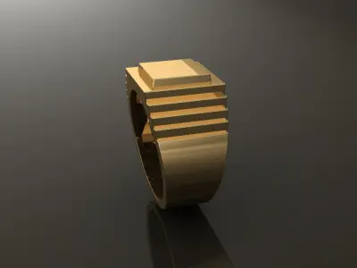 Signet Men Step Band Ring Mix Sizes 5 6 7 8 9 10 3D print model