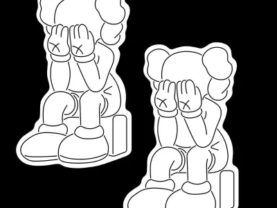 Kaws Neon Sign 3D model