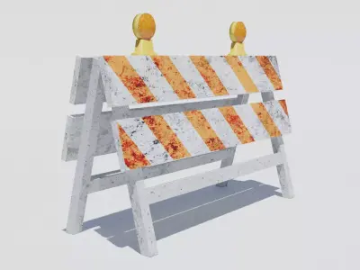 Construction Barrier Low-poly 3D model