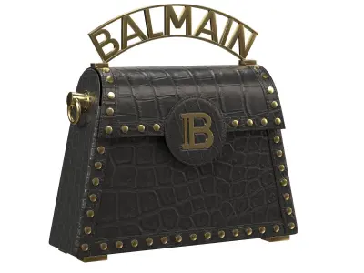 Balmain B-Buzz Dynasty Small Bag Black Crocodile  Low-poly 3D model