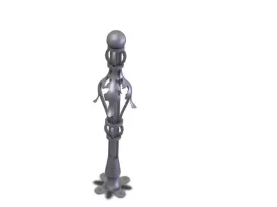 Ornamental pillar with leafes 3D model