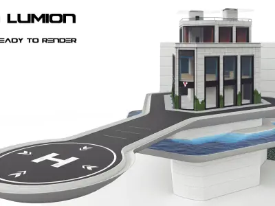 Sci-Fi Cliff House 01 3D model