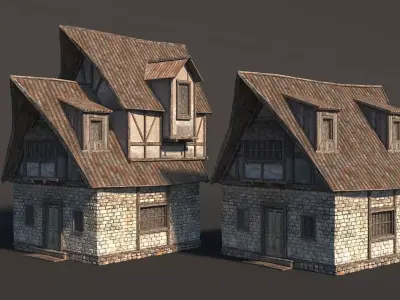 Fantasy Medieval House 02 3D model