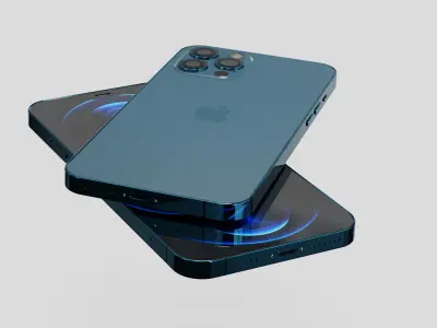 Apple iphone 12 Pro Max in all Official Colors  Low-poly 3D model