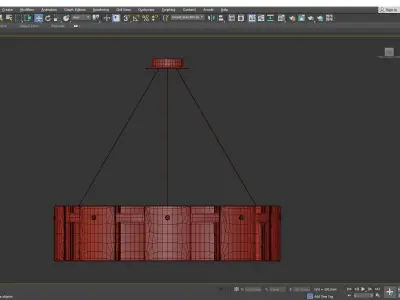 JANICE modern chandelier with glass and gold accents Low-poly 3D model