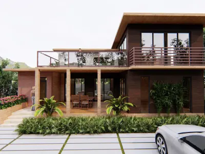 Villa C9 - Sketchup dwg lumion render picture 3D model