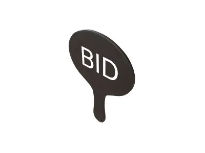 Auction Paddle v1 001 Low-poly 3D model