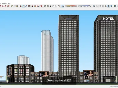 Collection 32 Sketchup Hotel models  3D Model Pack