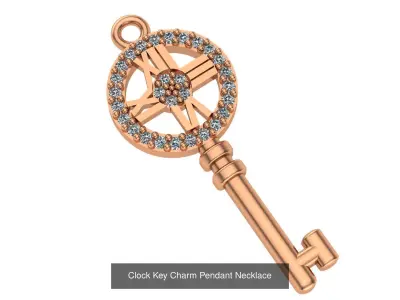 16 Love Lock Key Charm Pendant Necklace 3D Model Pack