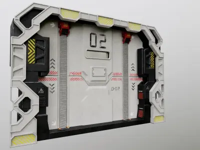 Scifi Spacebase Door 3D model PBR Low-poly 3D model