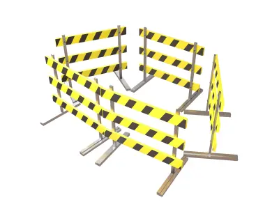 Road Barriers v3 002 Low-poly 3D model