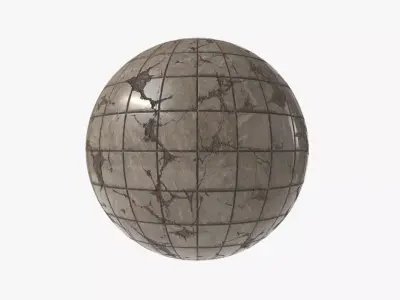 Floor Tile 003 PBR 4K - V5 - Cracked Texture