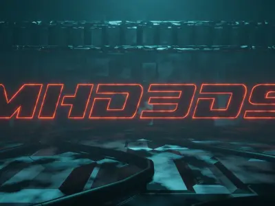 Cyberpunk text animation Free 3D model