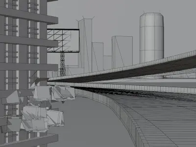 3d Cyberpunk scifi City Recife Environment  3D model