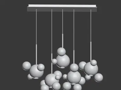 Suspension light Giopato Coombes Bolle Zigzag Chandelier 3D model