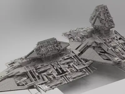 Ra Has Returned Sci-Fi City Tower ruin 3 3D model