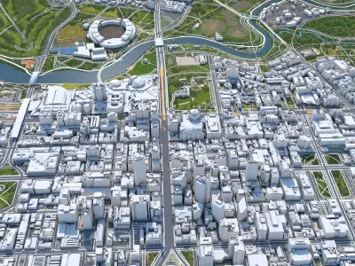 Adelaide Downtown Australia Low-poly 3D model