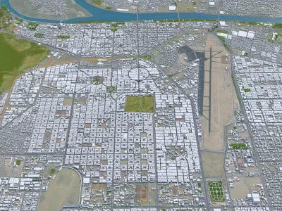Khartoum Sudan 40km AI Low-poly 3D model